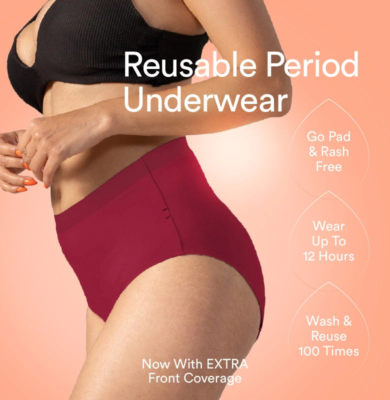 Everyday Hero Period Underwear/Cotton | High-Rise | Blush Red