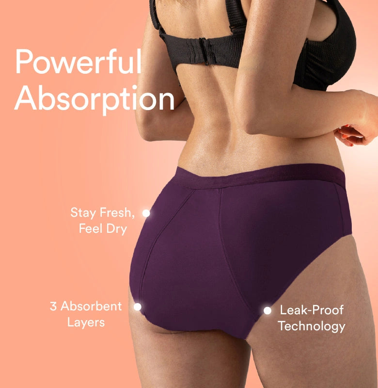 Everyday Hero Period Underwear/Cotton | Mid-Rise | Berry Purple