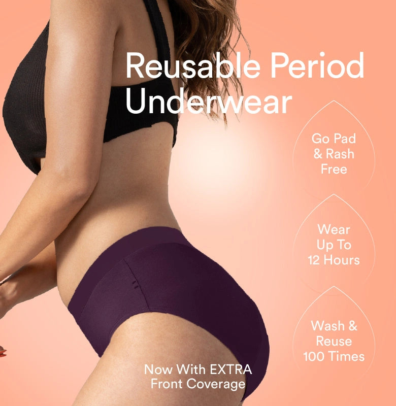 Everyday Hero Period Underwear/Cotton | Mid-Rise | Berry Purple