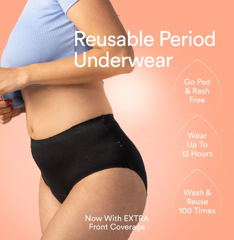 Oh So Soft Period Underwear/Modal | Mid-Rise | Black